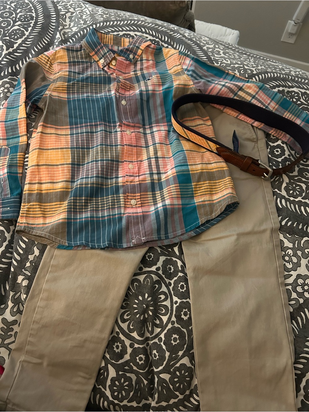 Boys’ Vineyard Vines Plaid shirt and pant set